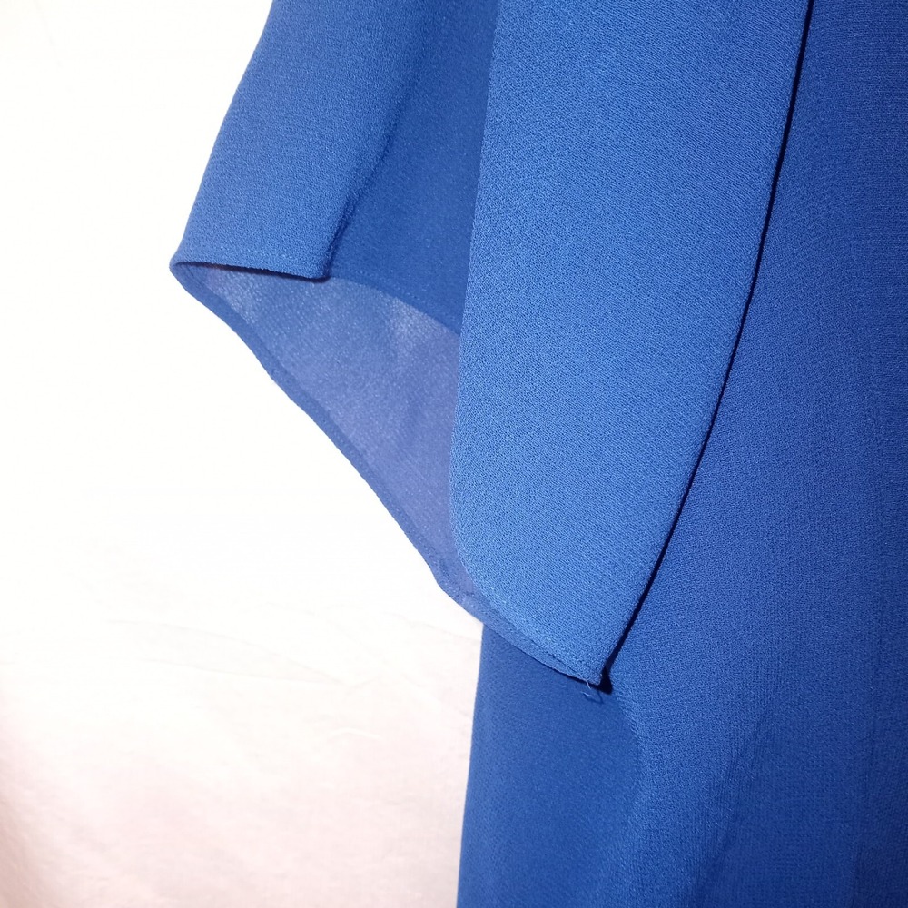 Studio I 20W Sleeveless Dress Long Sheer Jacket Embroidered Blue - Picture 7 of 15